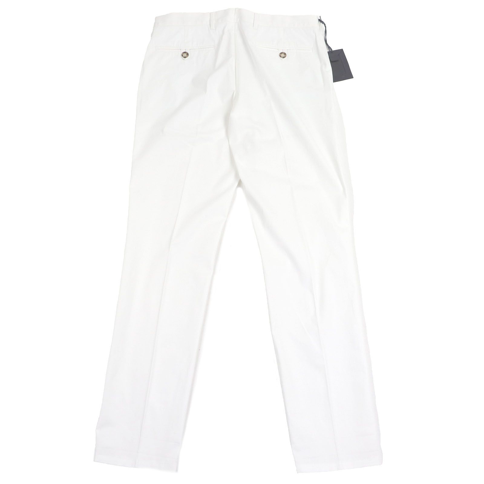 PRADA プラダ 無地 シンプル シングル スラックス トラウザーズパンツ ホワイト 50 メンズ ストレッチ