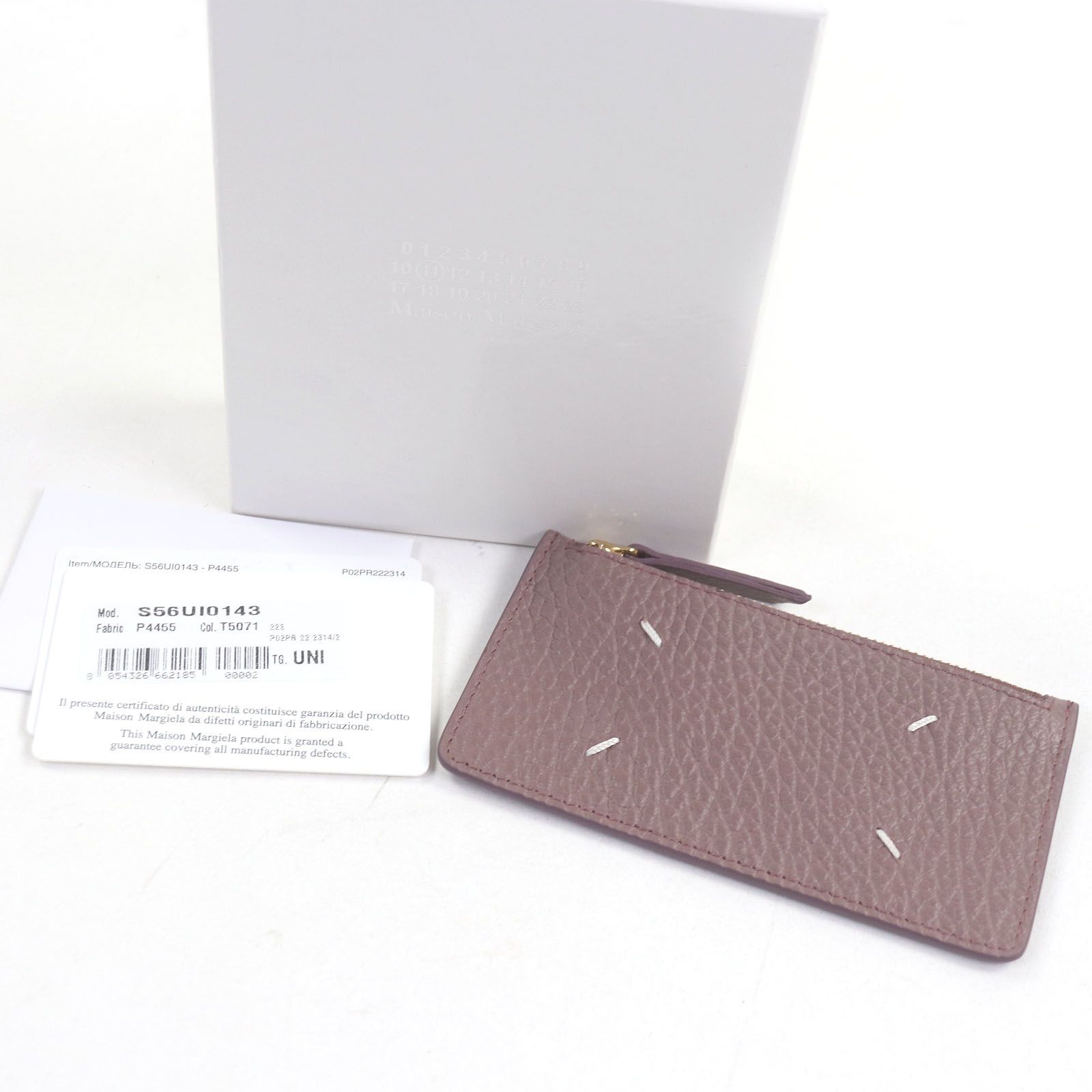 Maison Margiela 11 メゾンマルジェラ11 S56UI0143 グレインレザー 4ステッチ フラグメントケース コインケース カードケース あずき色 き イタリア製 メンズ