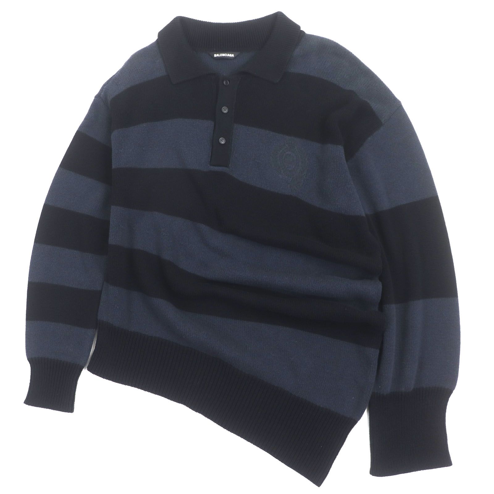 美品▽BALENCIAGA バレンシアガ 657397 アシンメトリー ポロ