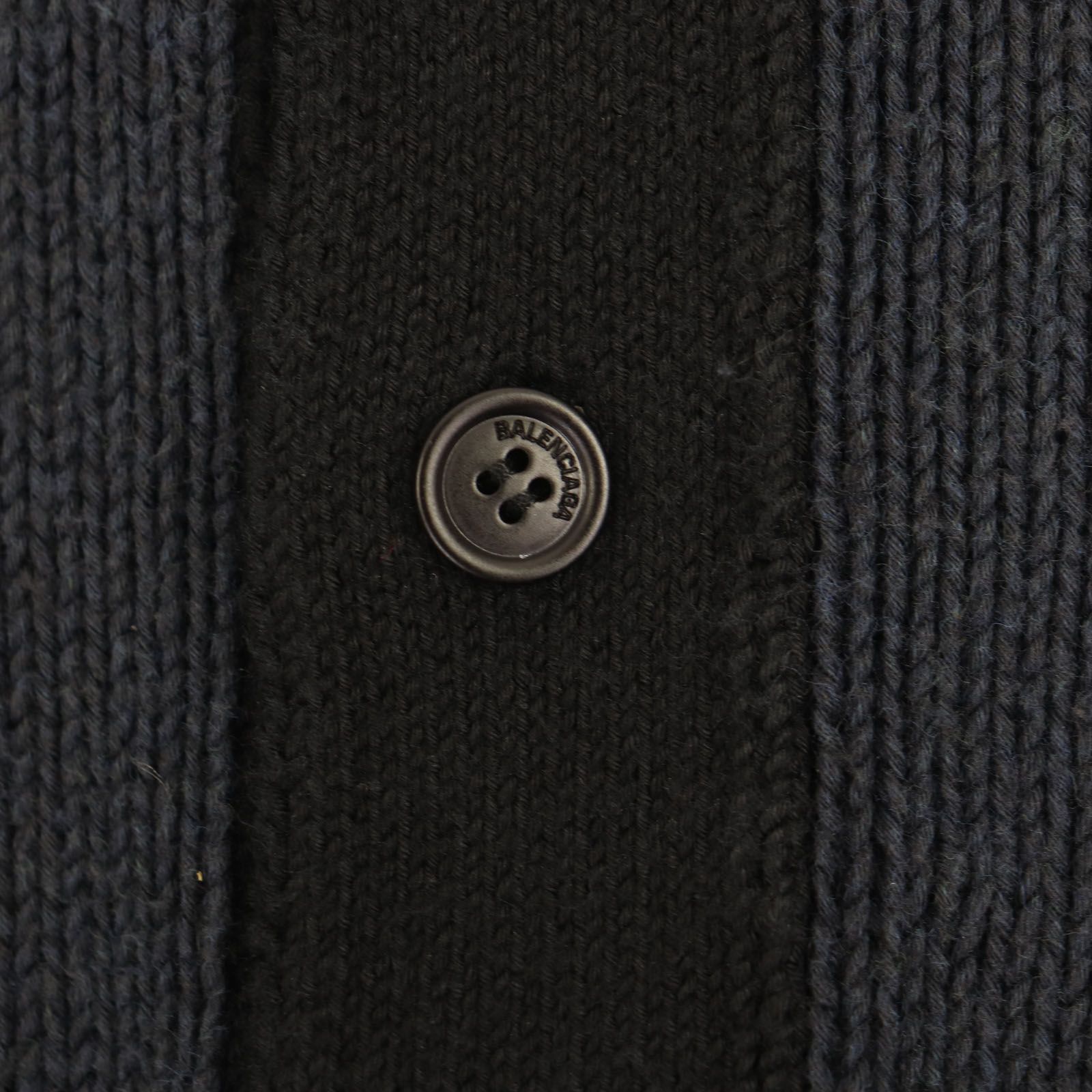 美品▼BALENCIAGA バレンシアガ 657397 アシンメトリー ポロ ストライプ ニットセーター ネイビー ブラック XS イタリア製 正規品 メンズ 美品▽BALENCIAGA バレンシアガ 657397 アシンメトリー ポロ