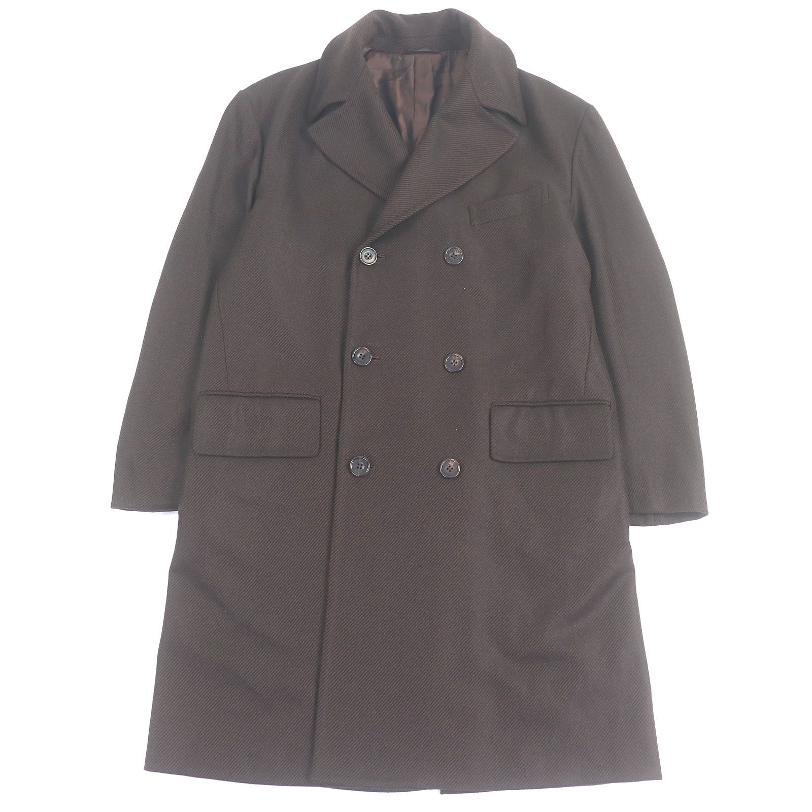 KITON キートン カシミヤ ビキューナ ダブルブレスト チェスターコート ロングコート ブラウン 48 イタリア製 メンズ