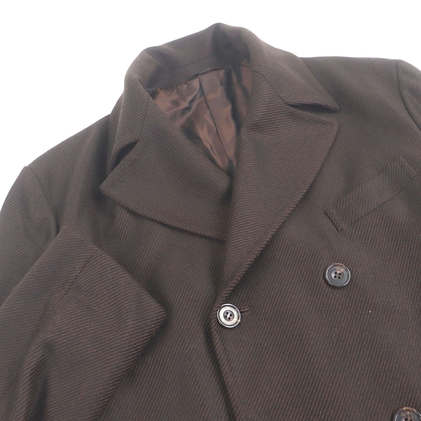 KITON キートン カシミヤ ビキューナ ダブルブレスト チェスターコート ロングコート ブラウン 48 イタリア製 メンズ