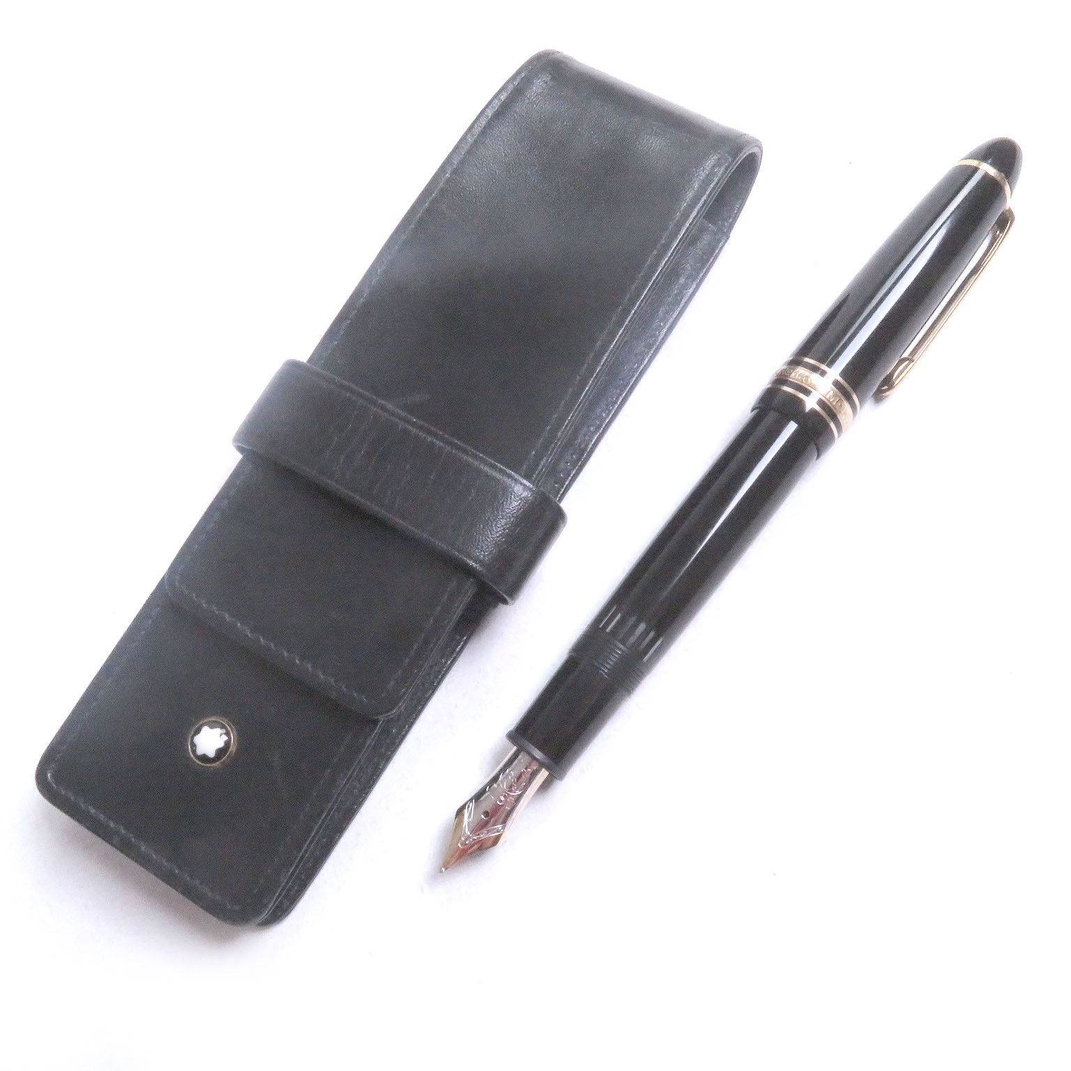 MONTBLANC モンブラン マイスターシュテュック 146 ペン先14K Mニブ キャップ式 万年筆 ブラック ゴールド ケース付き ドイツ製 メンズ