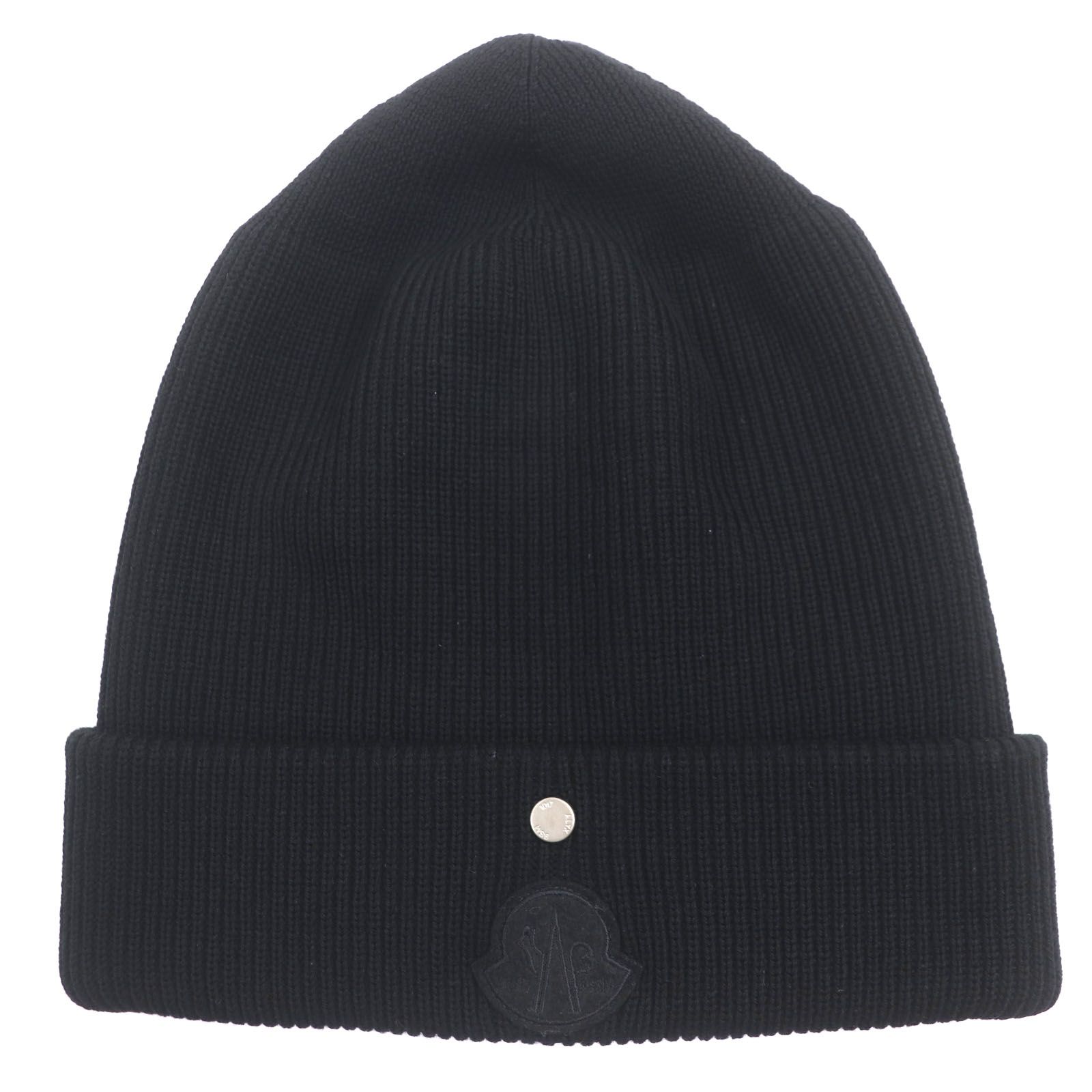 【極美品】希少 モンクレール ニット帽 BERRETTO フォックスファー 黒 極美品】希少 モンクレール ニット帽 BERRETTO フォックスファー 黒