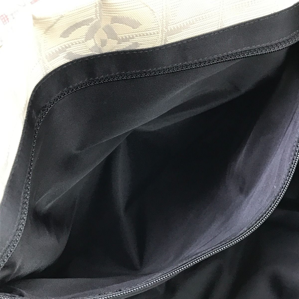  CHANEL シャネル トートバッグ ニュートラベルライン 下底劣化の為変形有 ベージュ×ブラック トートバッグ バッグ