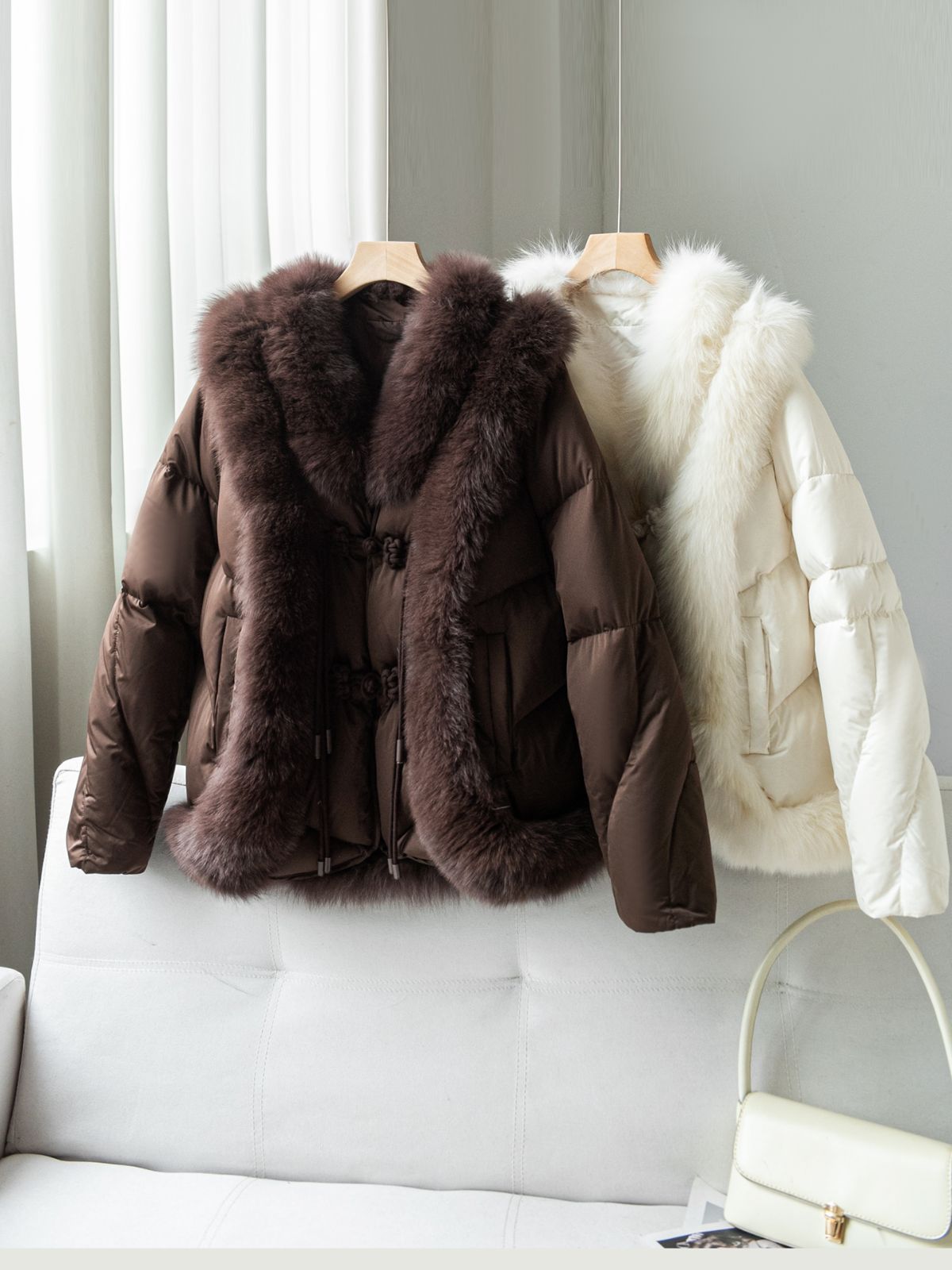 お洒落冬レディース 品フォックスファー90%ダウンジャケットグースダウンコート