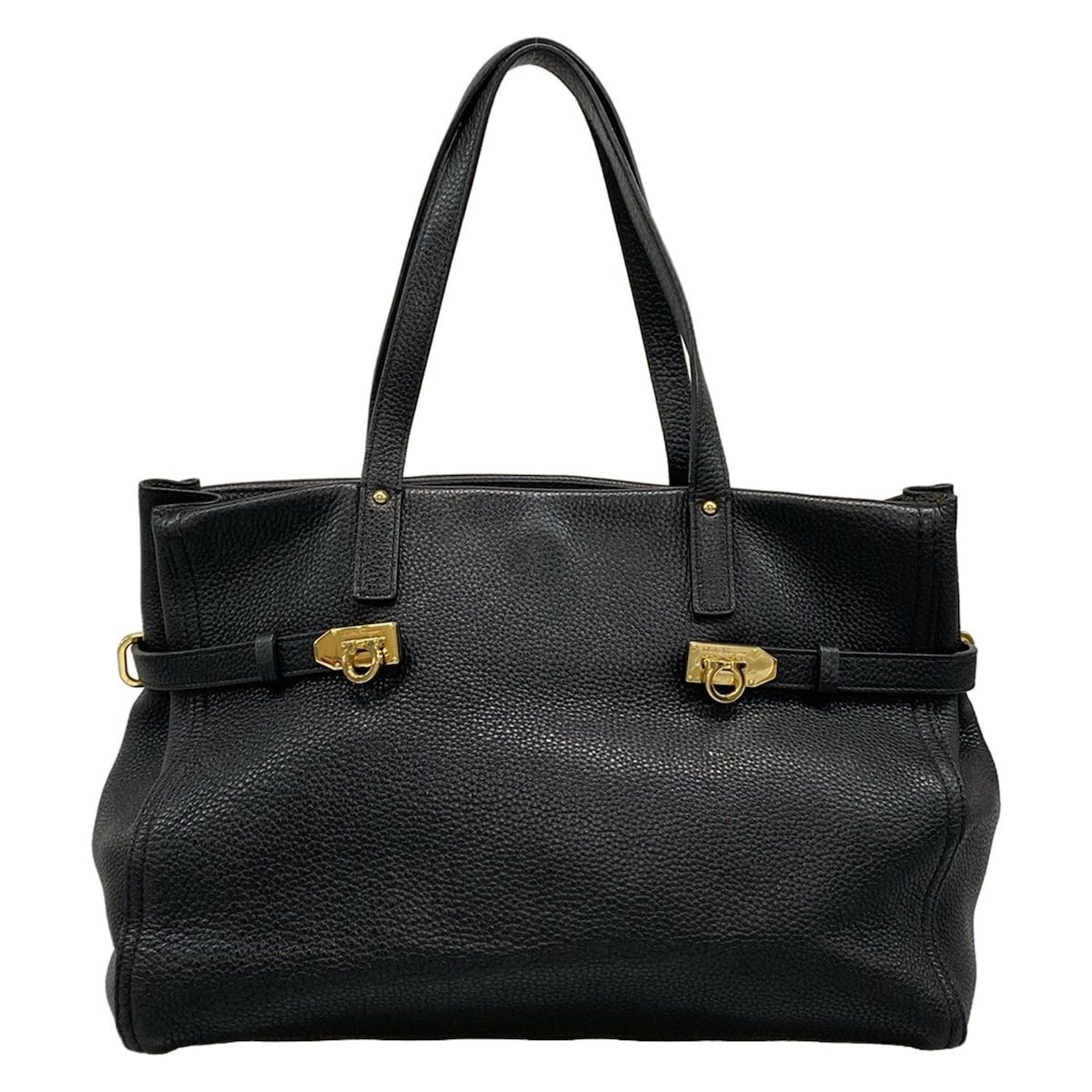 SalvatoreFerragamo サルバトーレフェラガモ トートバッグ ネンシア 21 F 074 黒 レザー