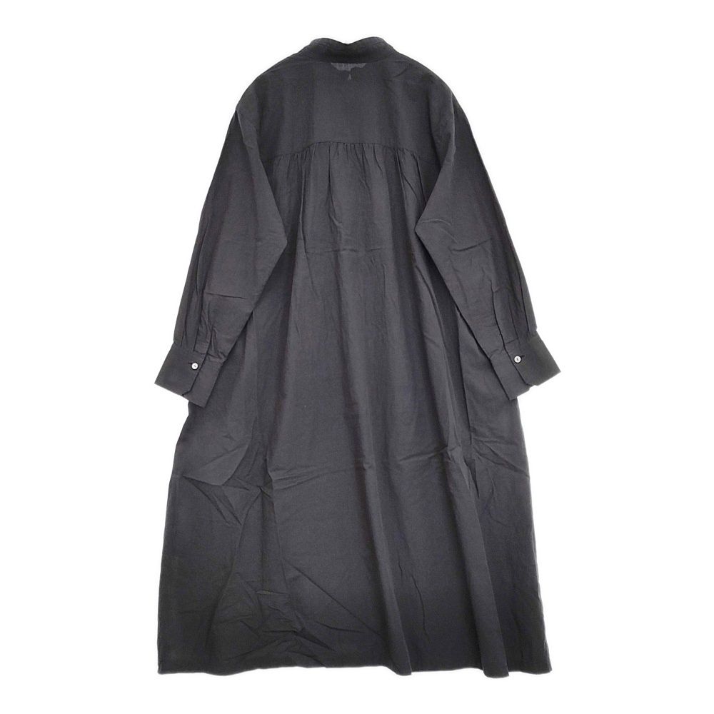 gungendo 里山パレット コットン シャツワンピ ギャザー ワンピース ブラック レディース 群言堂 5-1031 M