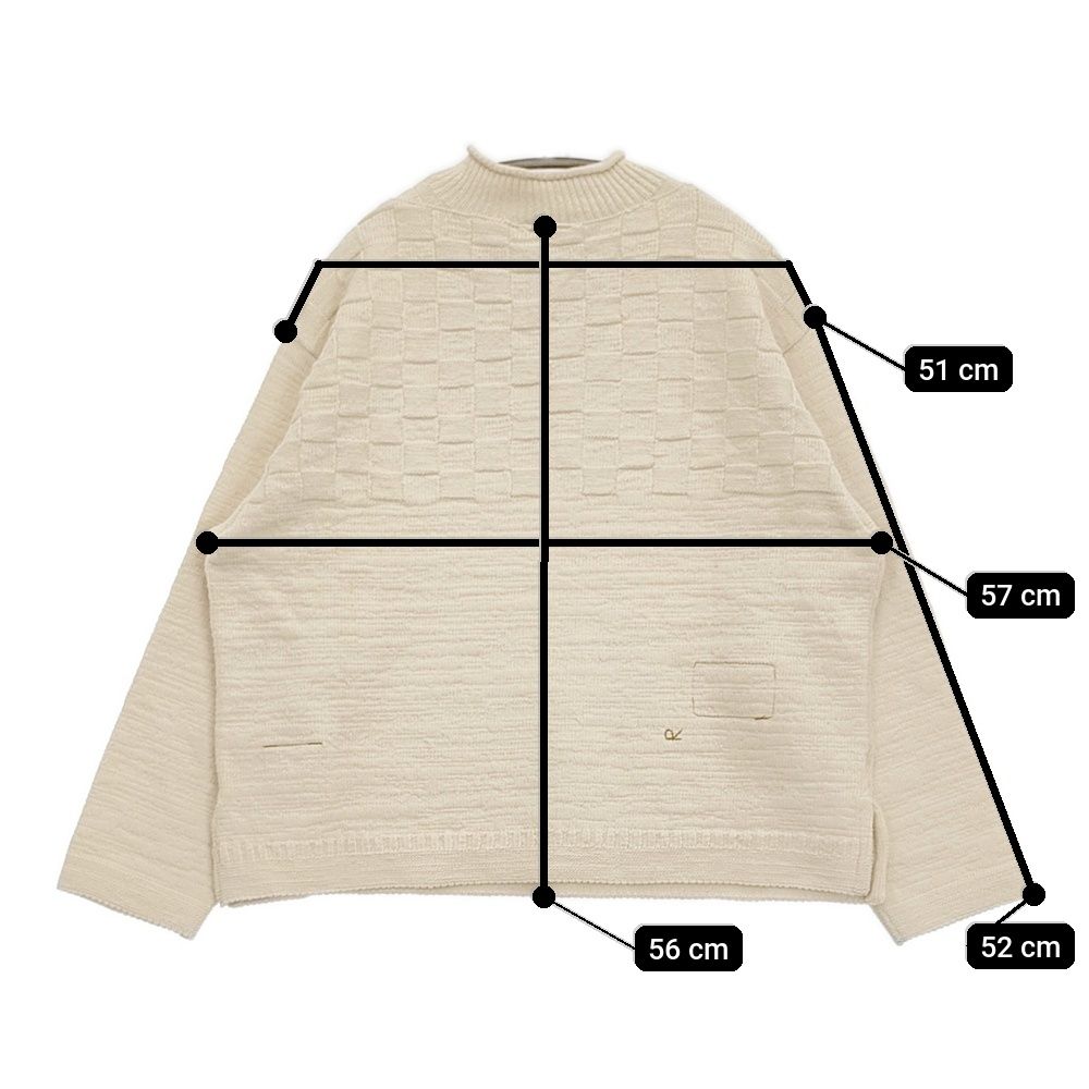  45 R rpm 市松バスクの908セーター 定価44000円 ニット オフホワイト レディース フォーティーファイブアールピーエム 5-1031 M 長袖 ニット セーター