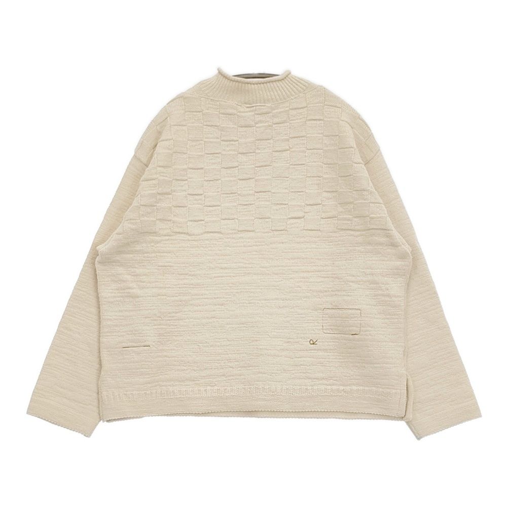 45R 45rpm 市松バスクの908セーター 定価44000円 ニット オフホワイト レディース フォーティーファイブアールピーエム 5-1031M