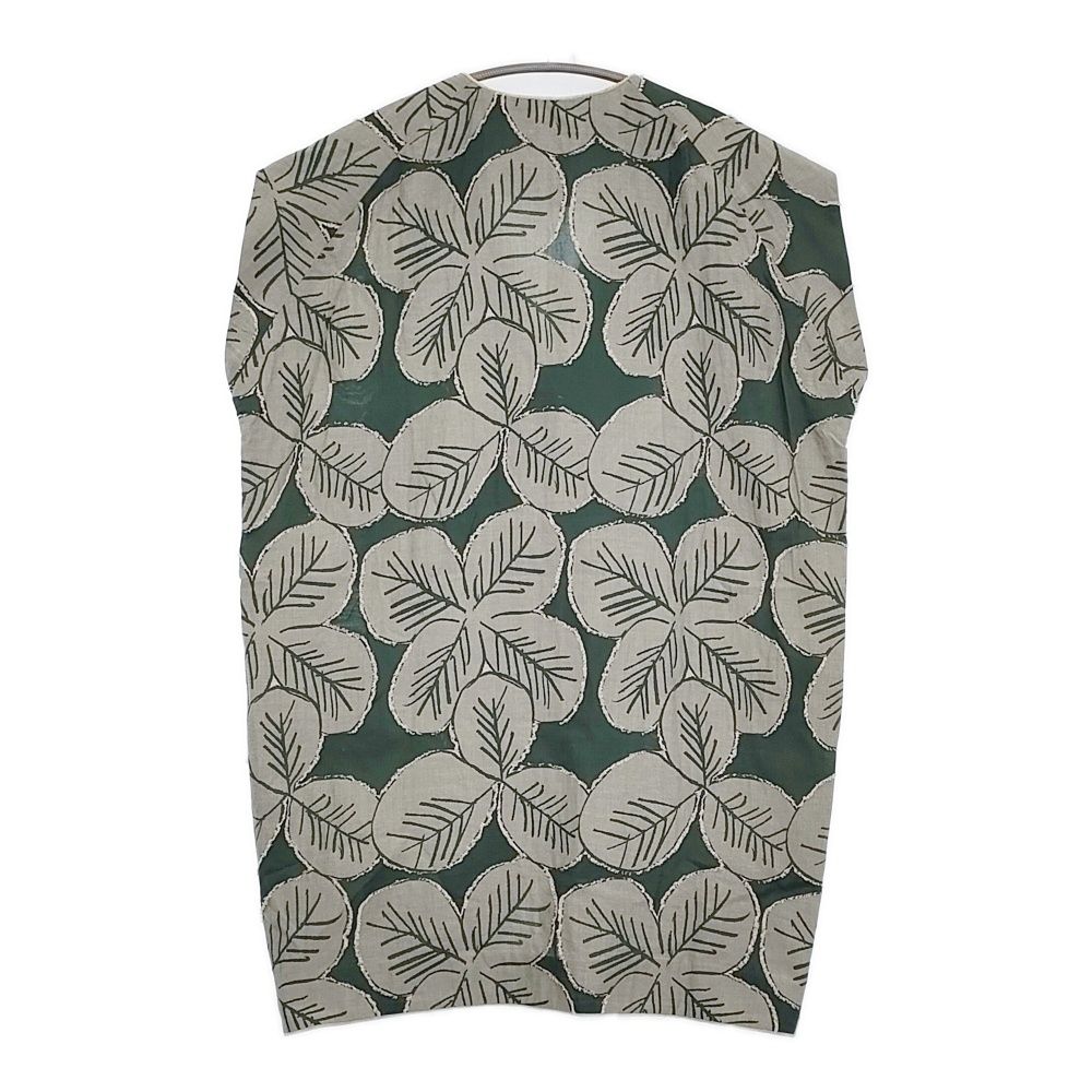 mina perhonen ts6439 good luck サイズ38 ジレ ロング ベスト グリーン ホワイト レディース ミナペルホネン 5-1031M