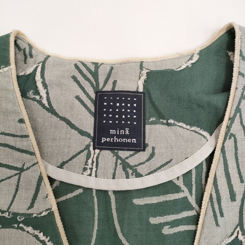  mina perhonen ts 6439 good luck サイズ38 ジレ ロング ベスト グリーン ホワイト レディース ミナペルホネン 5-1031 M ベスト ジレ ベスト ジレ ビスチェ