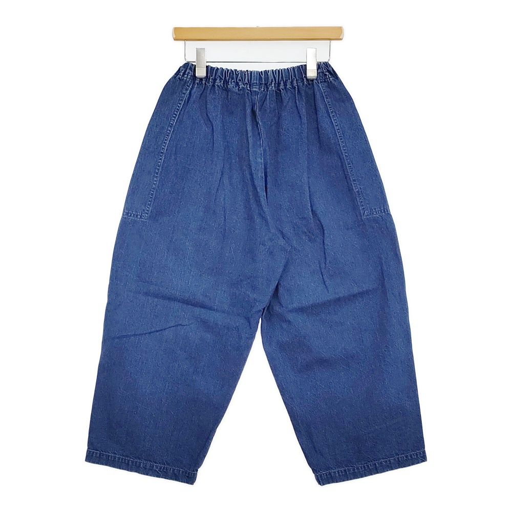 homspun 10オンスデニムギャザーパンツ 定価24200円 232-3383 サイズM イージー デニムパンツ ブルー レディース ホームスパン 5-1031G