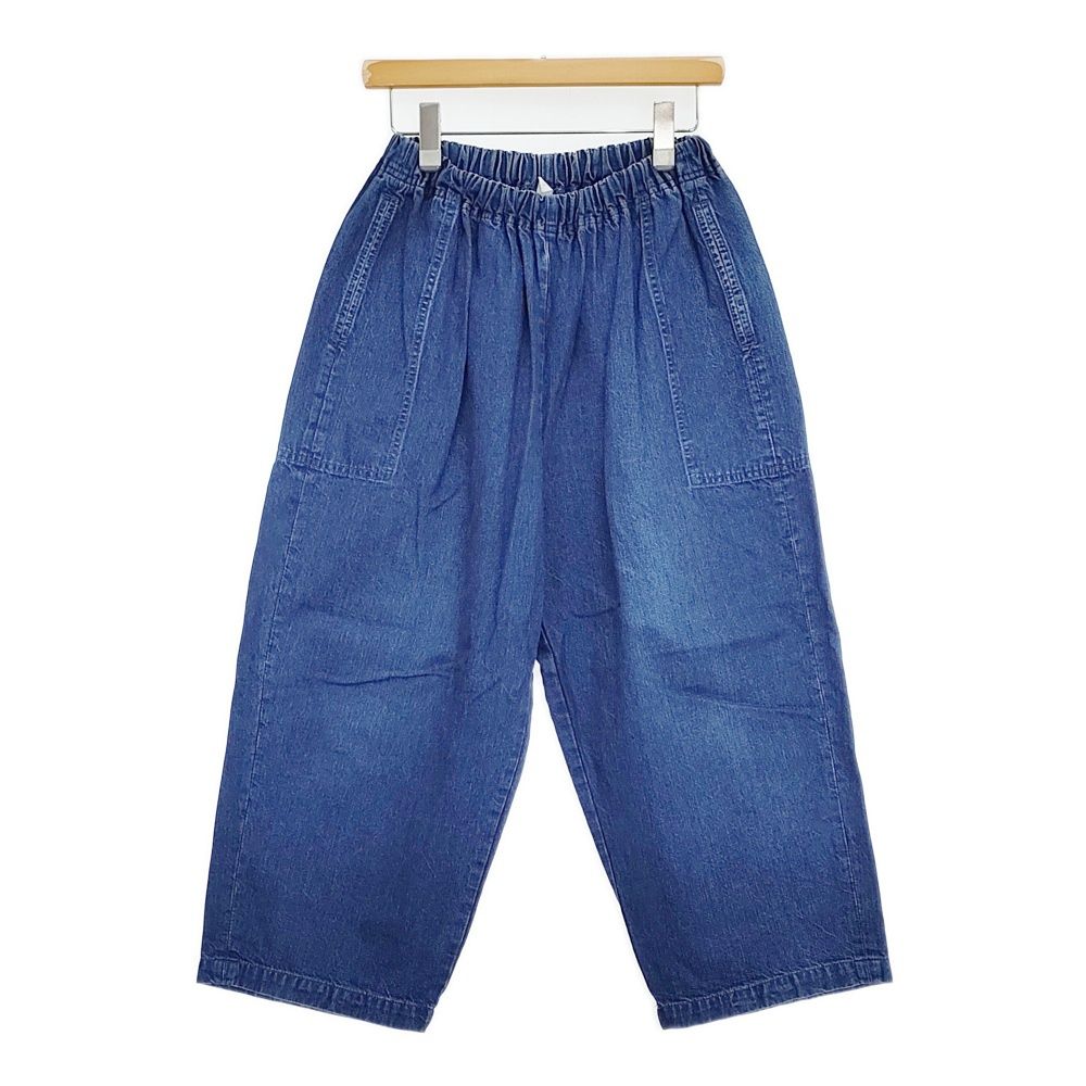homspun 10オンスデニムギャザーパンツ 定価24200円 232-3383 サイズM イージー デニムパンツ ブルー レディース ホームスパン 5-1031G
