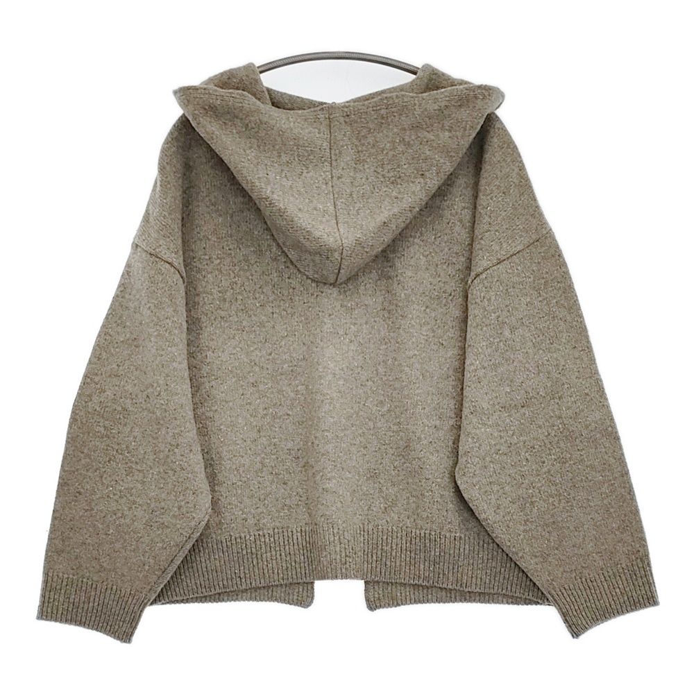 nest Robe パウダーWフードリボンカーディガン 定価35200円 ウールニット カーディガン 24AW グレー レディース ネストローブ 5-1031T