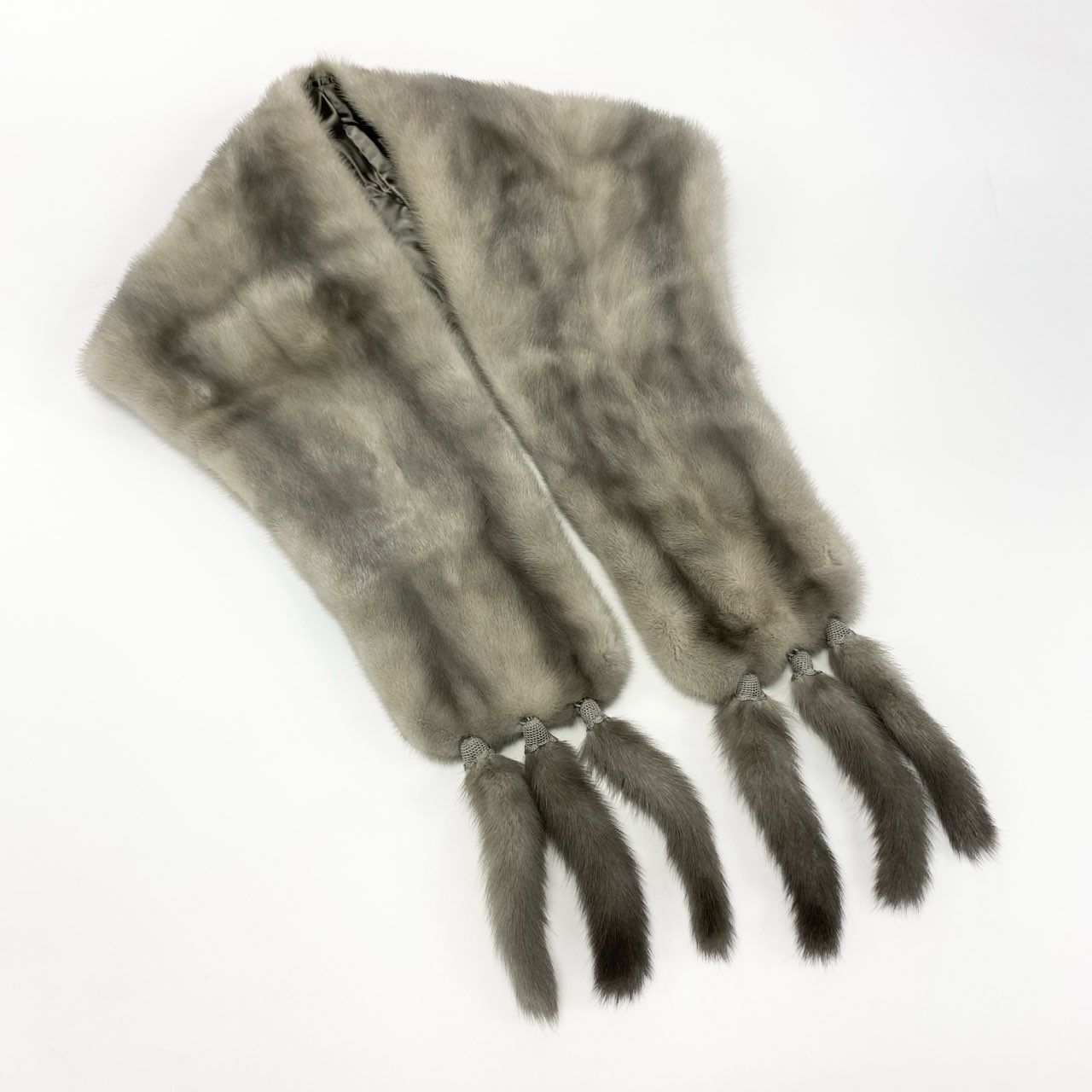 21k14《本毛皮》 サファイアミンク 大判ティペット ショール ケープ