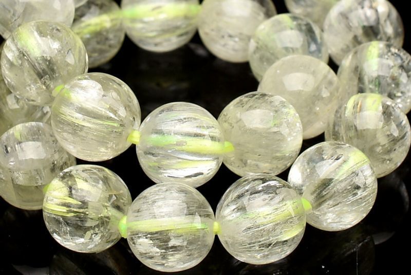 １点物 AAA透明 キャッツアイ効果 クンツァイト ヒデナイト 7.5mm ブレスレット パワーストーン 天然石 _U7907