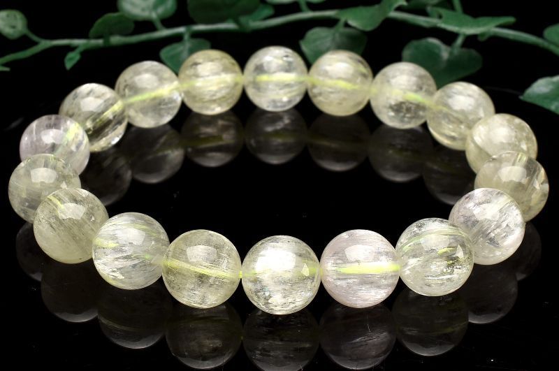 品質 ヒデナイトブレスレット 透明感＆キャッツアイ効果 クンツァイト
