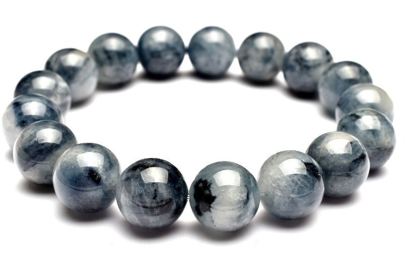 【１点物】希少カラー ブルーアンフィボールインクォーツ　12-12.5mm　ブレスレット パワーストーン 天然石 _MC872