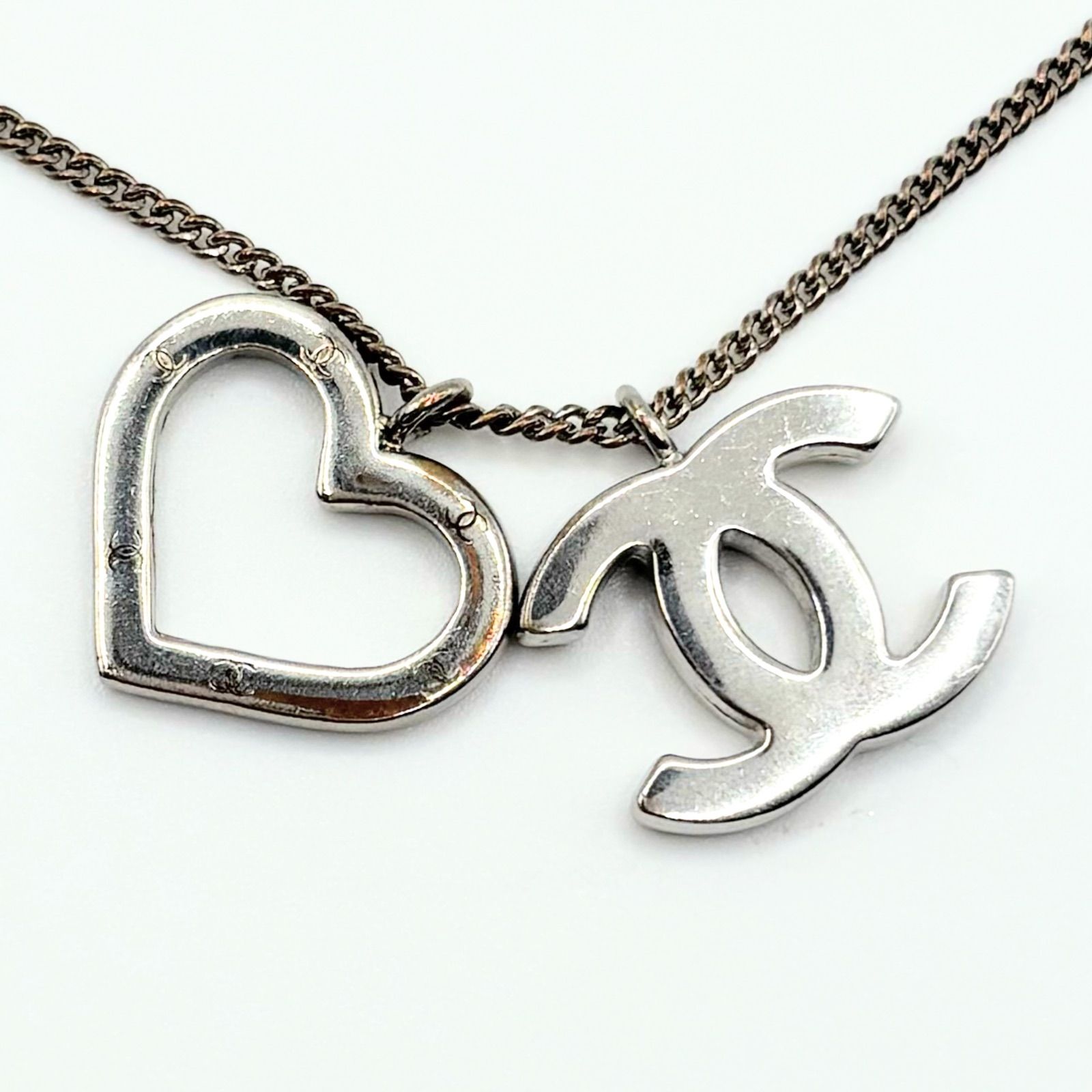 CHANEL シャネル ネックレス ココマーク ハート 04 P シルバー レディース