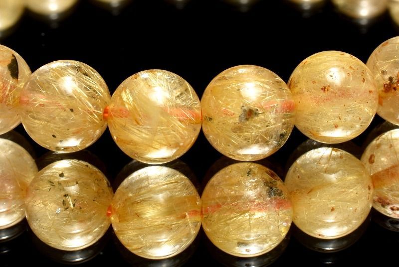 1点物】母岩入り！ ヘマタイトインタイチンルチルクォーツ 7.5mm