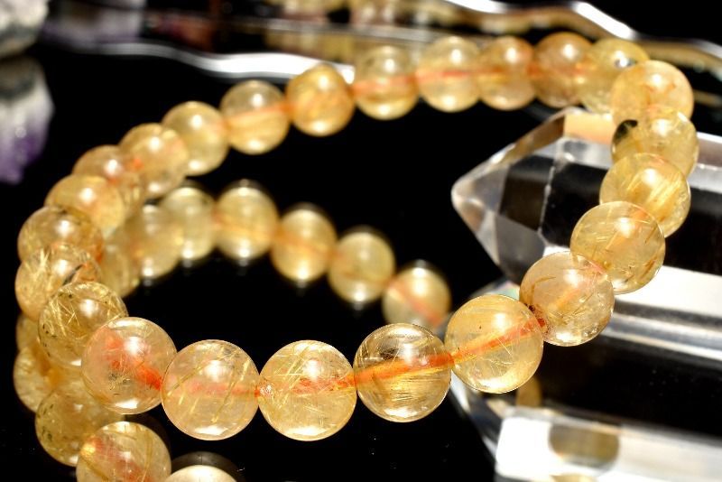 1点物】母岩入り！ ヘマタイトインタイチンルチルクォーツ 7.5mm