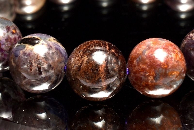 １点物 癒やしの石 ブラウン スギライト 杉石 10.5 mm ブレスレット パワーストーン 天然石 _MC 964