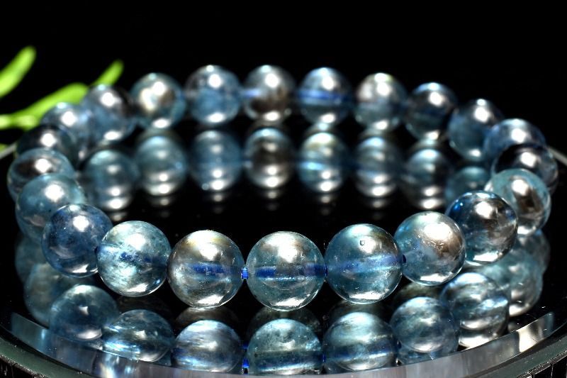 １点物 AA高品質 南アフリカ産 ブラックアクアマリン 8.5 mm ブレスレット パワーストーン 天然石 _MC 981