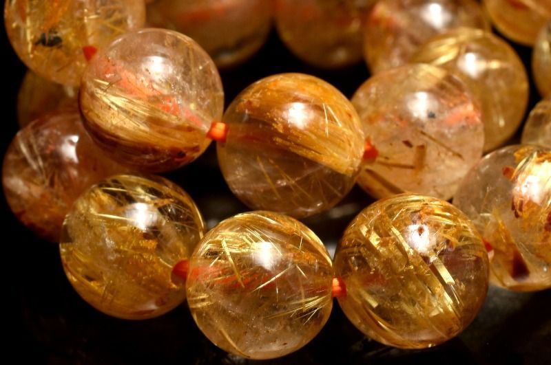 １点物 透明 高品質 ゴールドタイチンルチルクォーツ 8.5 mm ブレスレット パワーストーン 天然石 _MC 998