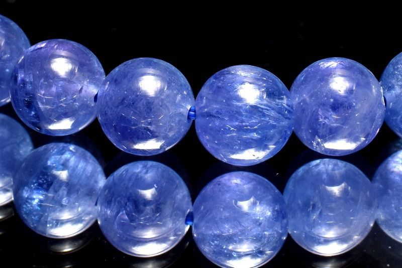 １点物 AAAA 群青色の結晶 タンザナイト 7 mm ブレスレット パワーストーン 天然石 _MC 1029