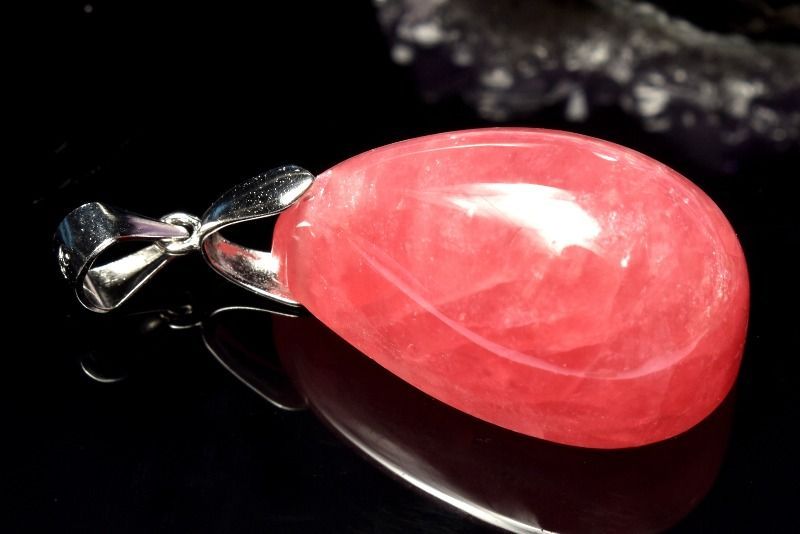 １点物 AAA アルゼンチン産 シルバー925 インカローズ 23 x 14 mm ドロップ ペンダントトップ パワーストーン 天然石 _PC 7182