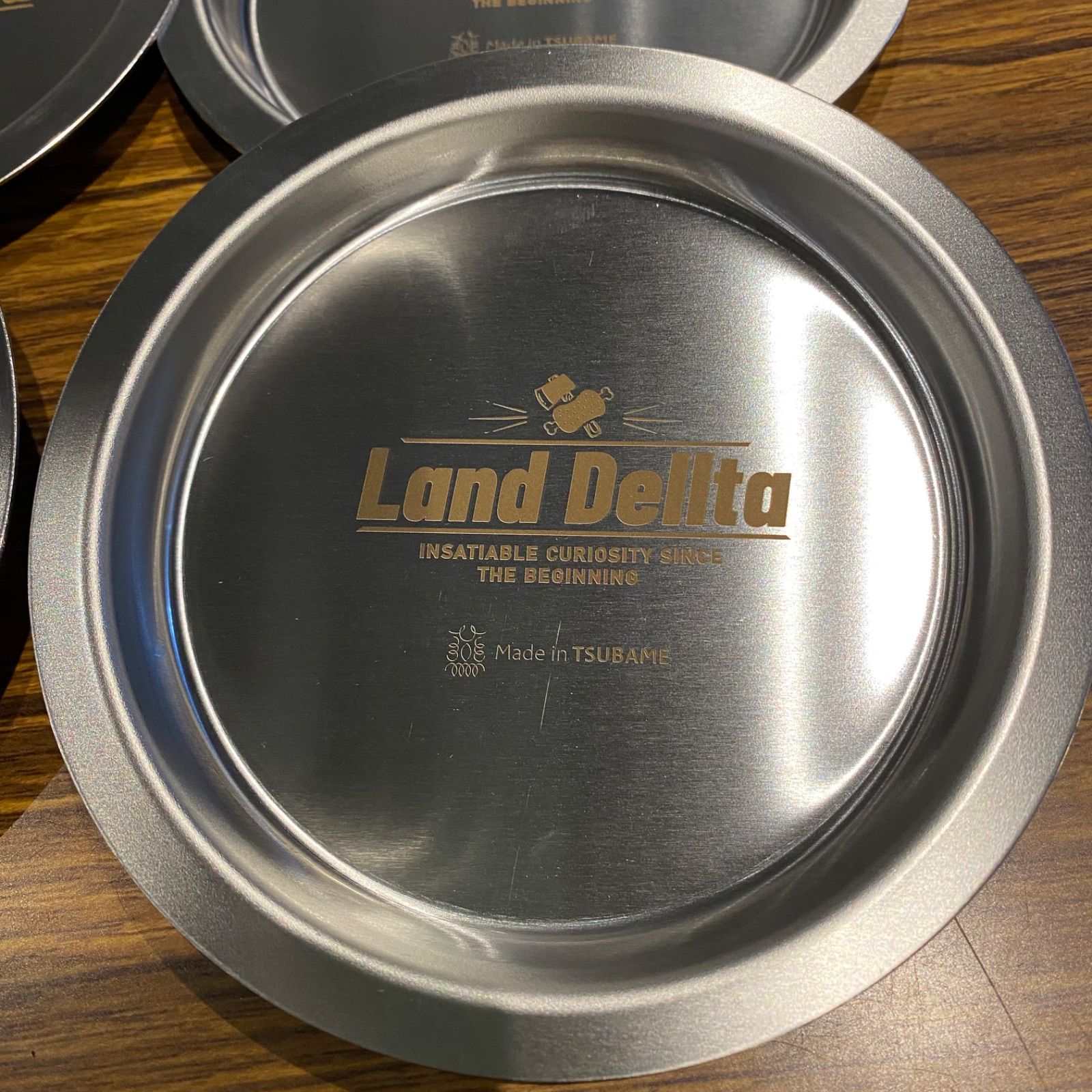 【新品】ステンレス リッド 斧デザイン&times;4枚セット［シェラカップの蓋にもなる］Land Dellta 13cm Made in TSUBAME 燕三条製 日本製  メール便