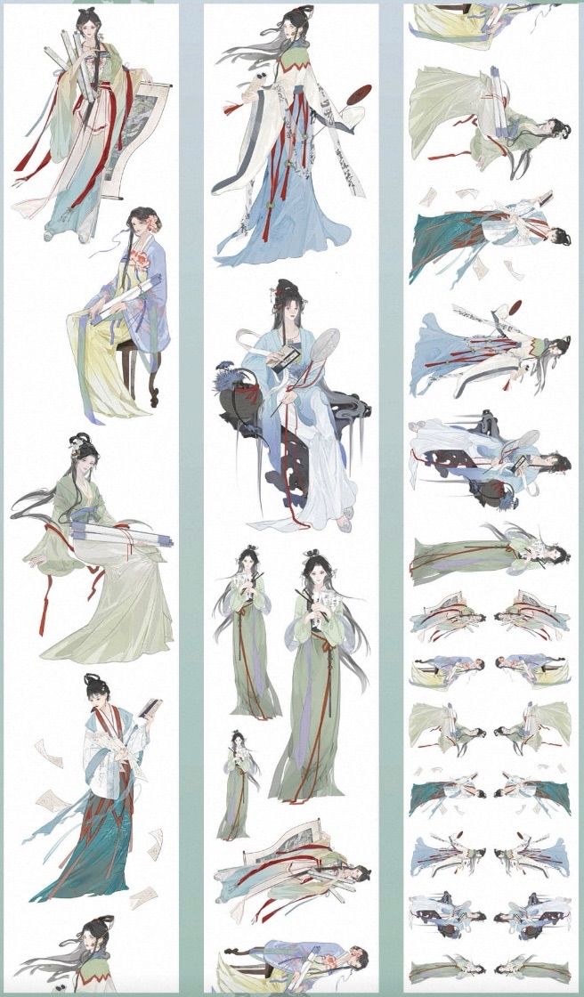 PET 集灵记·书画 6cm×5m 100cm/loop 海外マスキングテープ 海外マステ