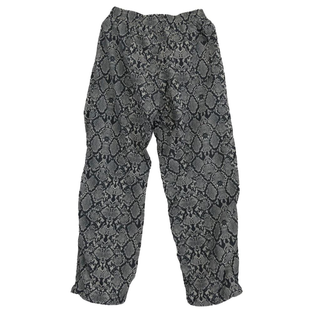 プライベートブランド バイ エスエフエス Private Brand By S.F.S Snake Print Nylon Open Hem Pants スネイクプリント ナイロン オープン ヘムパンツ ブラック系