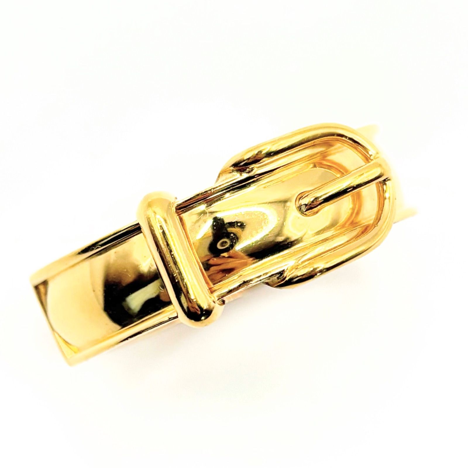 美品 エルメス HERMES スカーフリング ブックルセリエ ゴールド