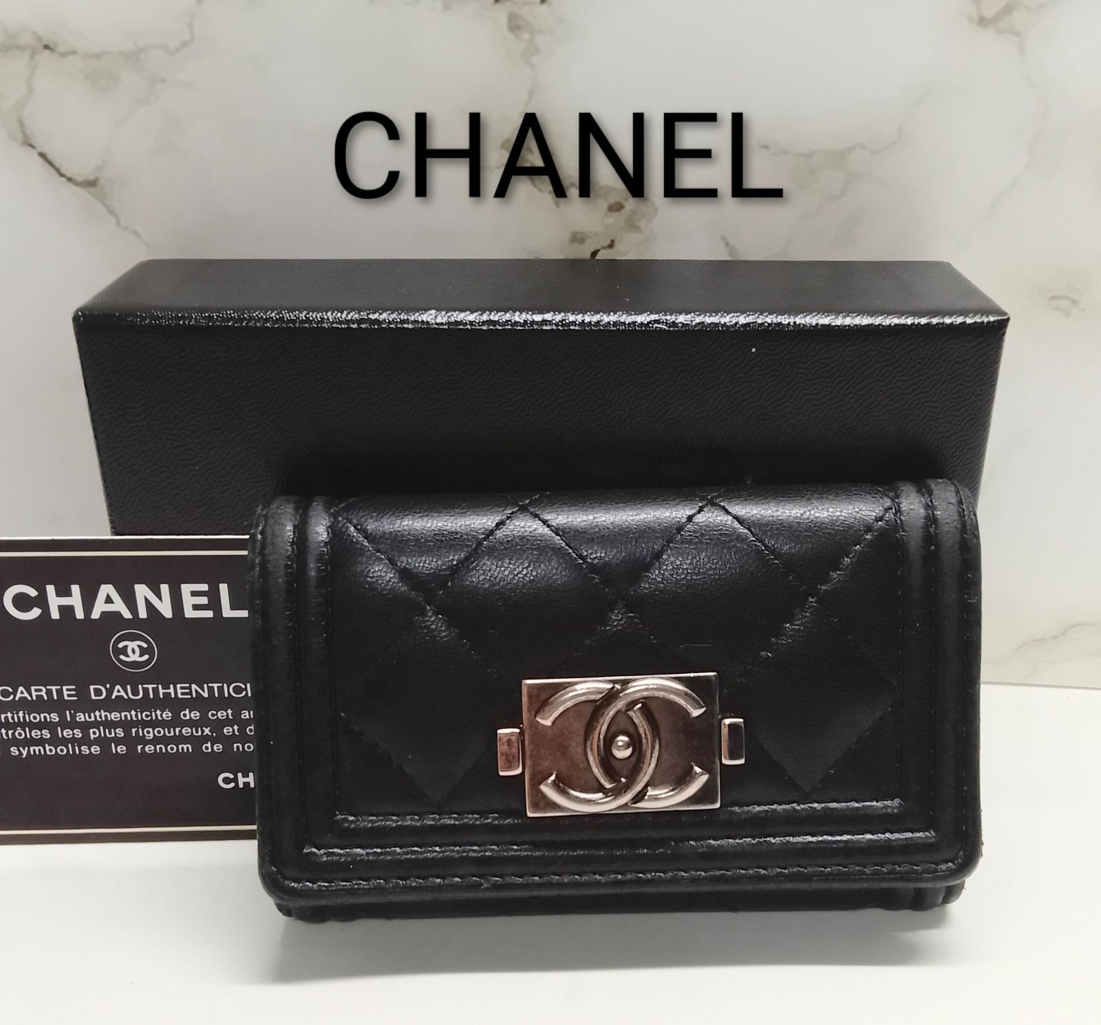 APB13 シャネル ボーイシャネル 6連キーケース 箱-シール-カード付き シルバー金具