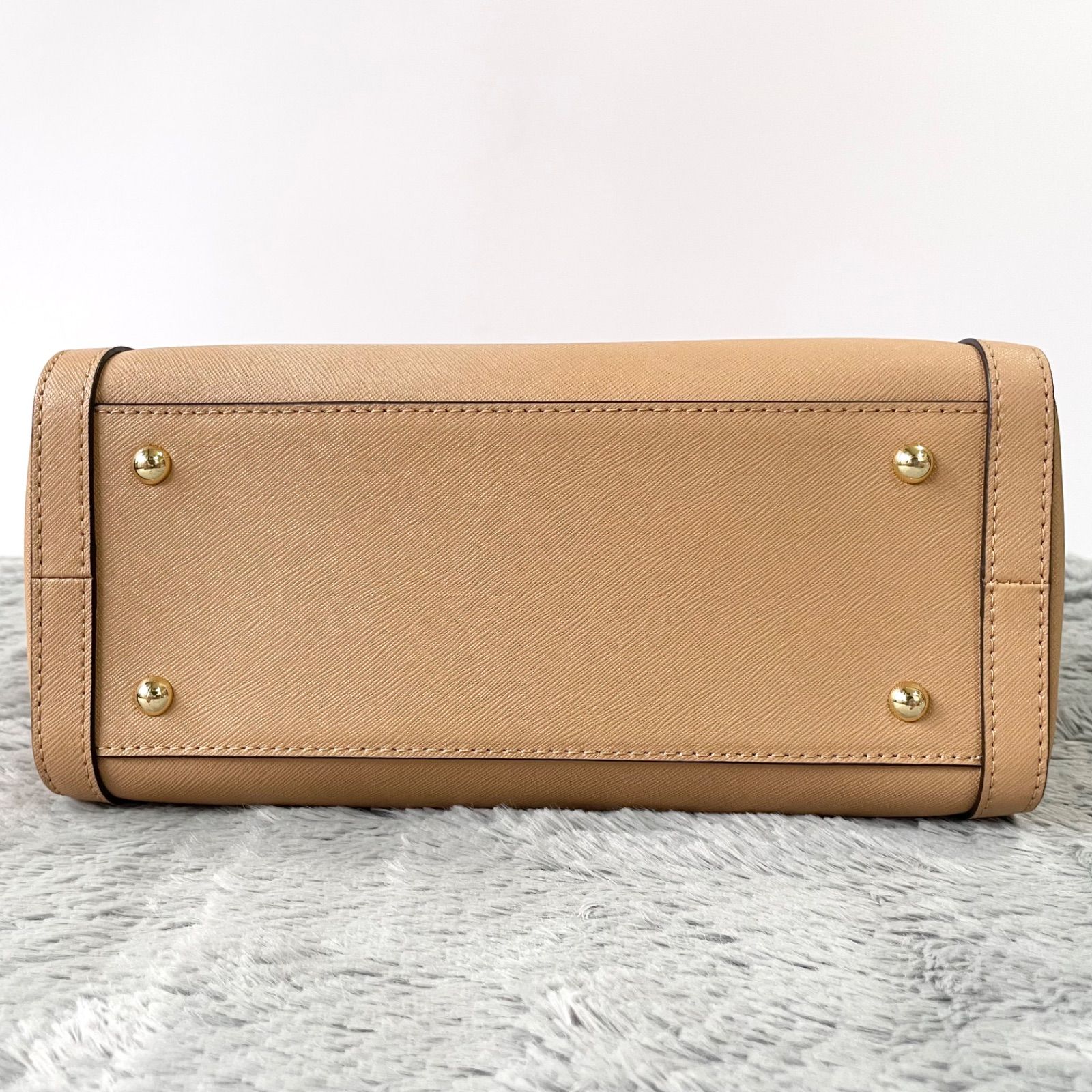 級 ローレンラルフローレン ク トートバッグ ハンドバッグ メタルロゴ ゴールド金具 肩掛け可 レザー 本革 自立 キャメル LAUREN RALPH LAUREN WWW_SMP1DAWEKUDUS_SCH_ID