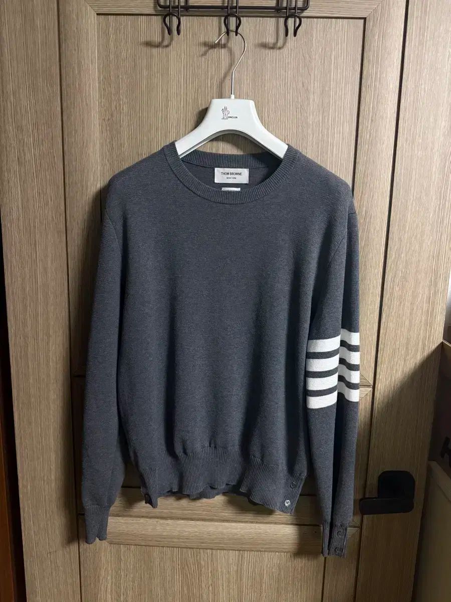 トムブラウン ミラノステッチ 四本サイドライン ニット グレー