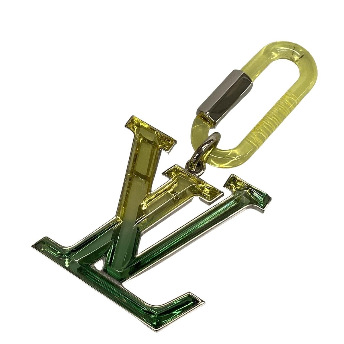 LOUIS VUITTON ルイヴィトン キーホルダー チャーム ビジューサックLVプリズム MP2366 イエロー×グリーン×シルバー