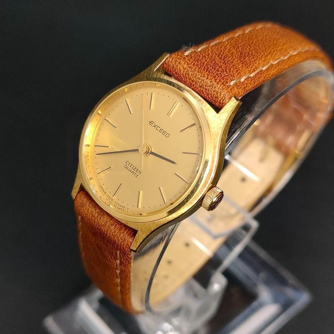 759-21 極美品 CITIZEN シチズン EXCEED エクシード ゴールド ブラウン