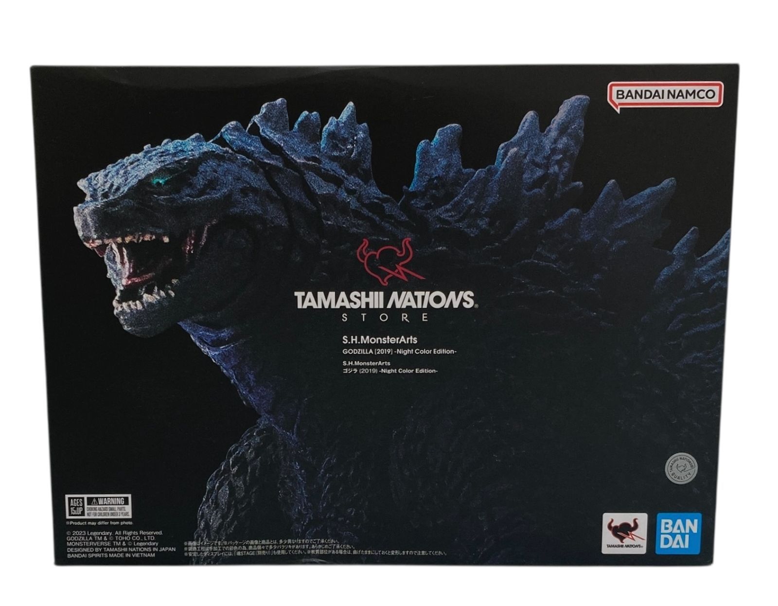 s 378 BANDAI SPIRITS S.H.MonsterArts ゴジラ 2019 Night Color Edition TAMASHII NATIONS TOKYO 箱一部ダメージあり
