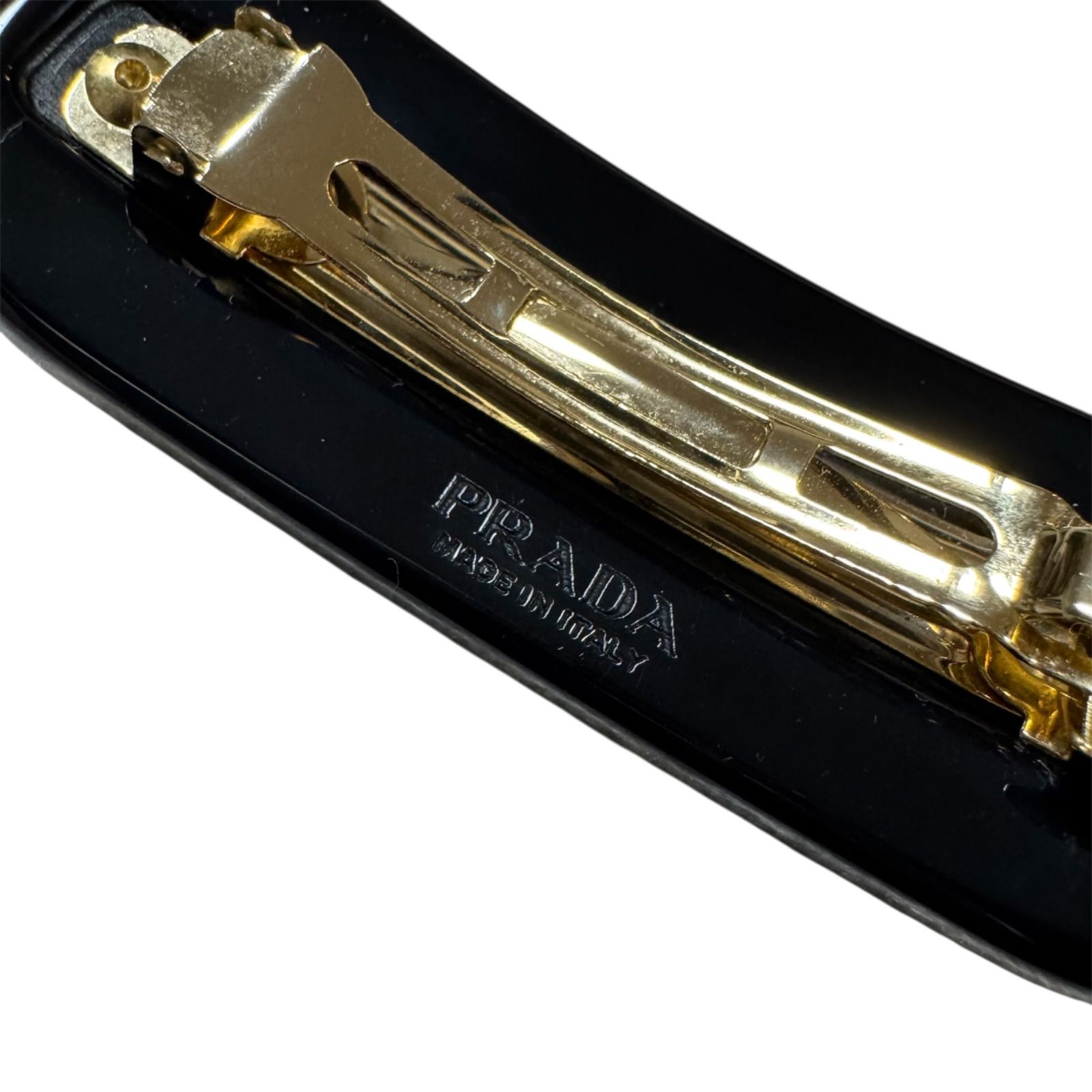 プラダ PRADA プレックス ヘアクリップ 髪留め バレッタ 黒 ブラック