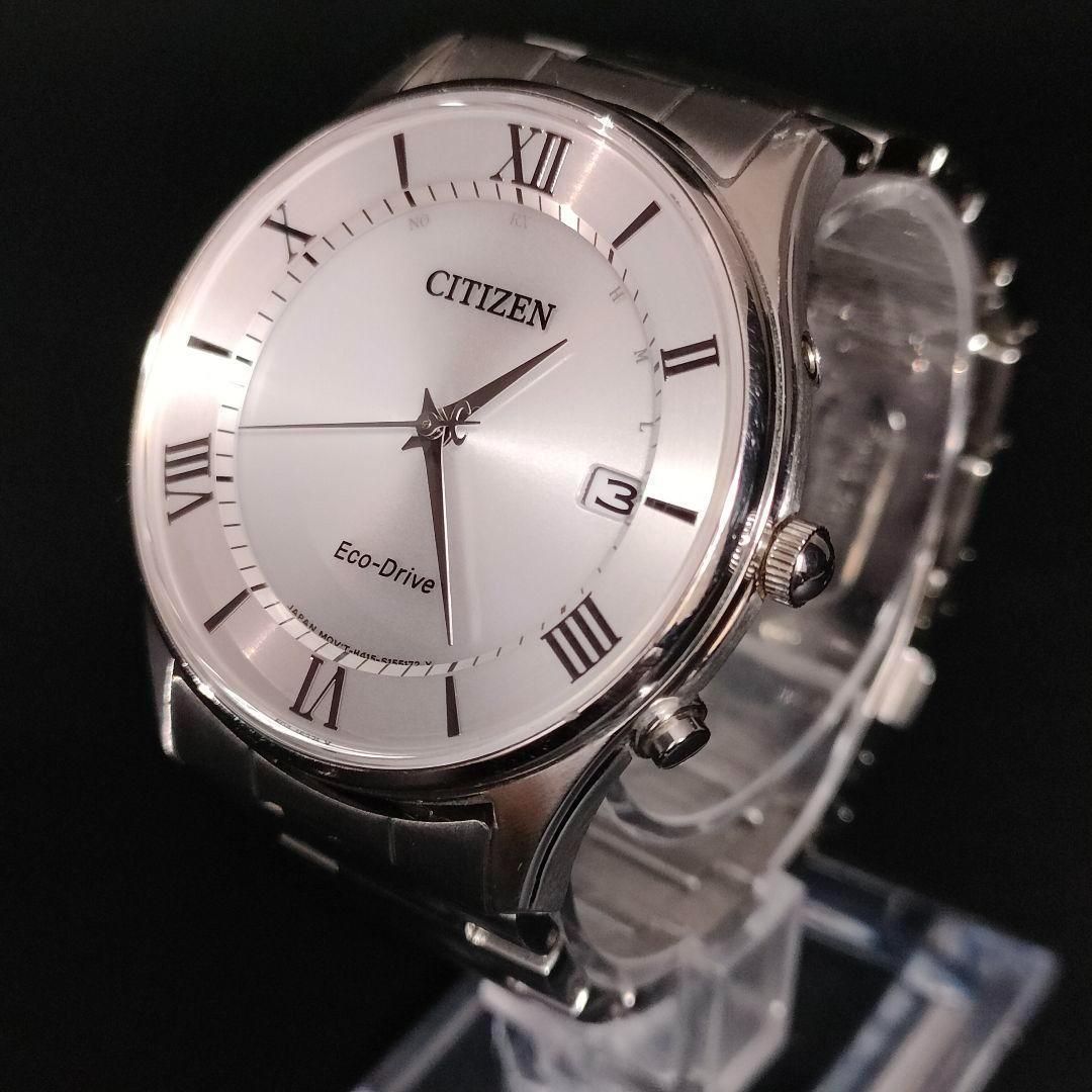810-2 美品 CITIZEN シチズン ホワイト シルバー ソーラー 充電式