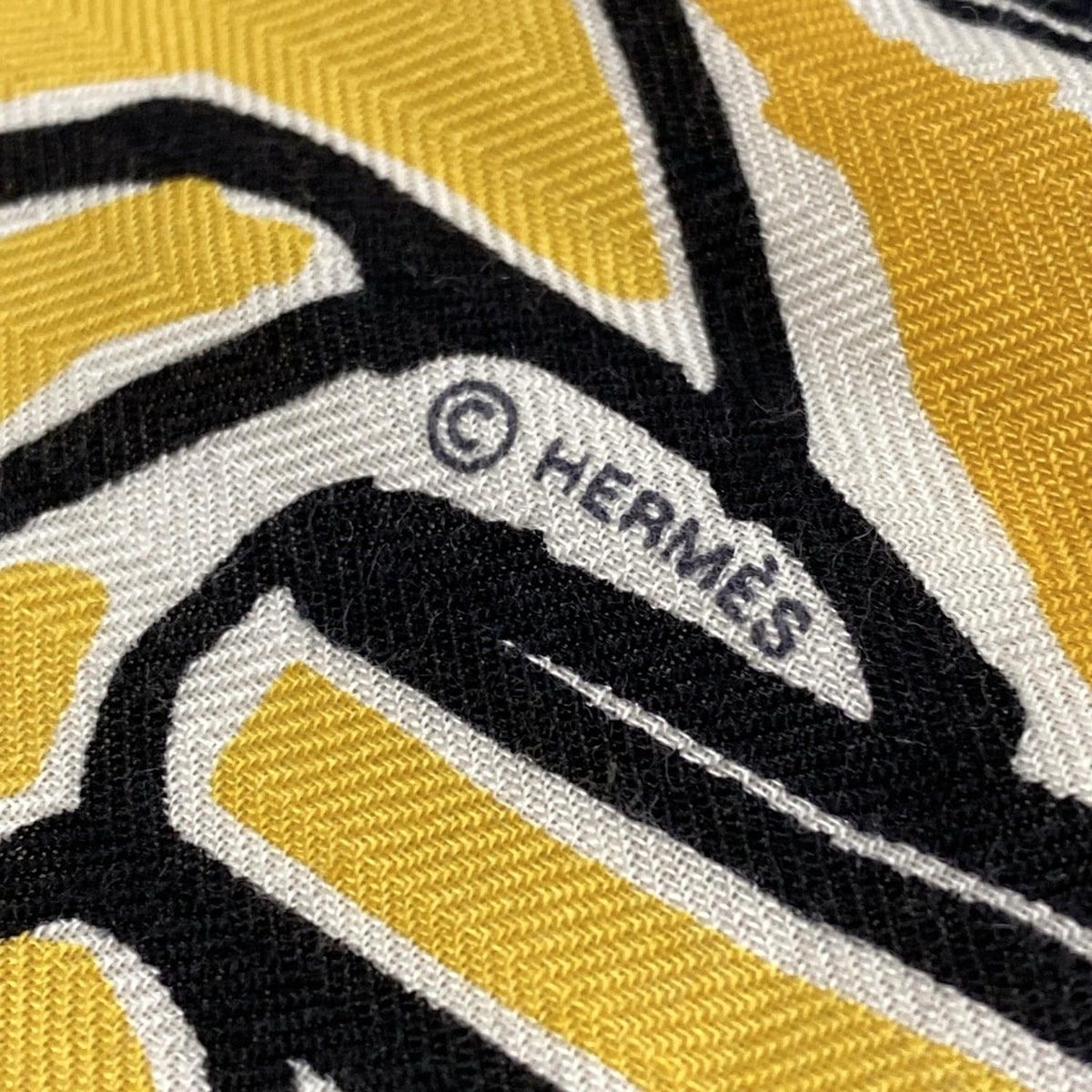 HERMES エルメス ストール ショール カレ140 白×グリーン×マルチ RayUResd eTe カシミヤ シルク