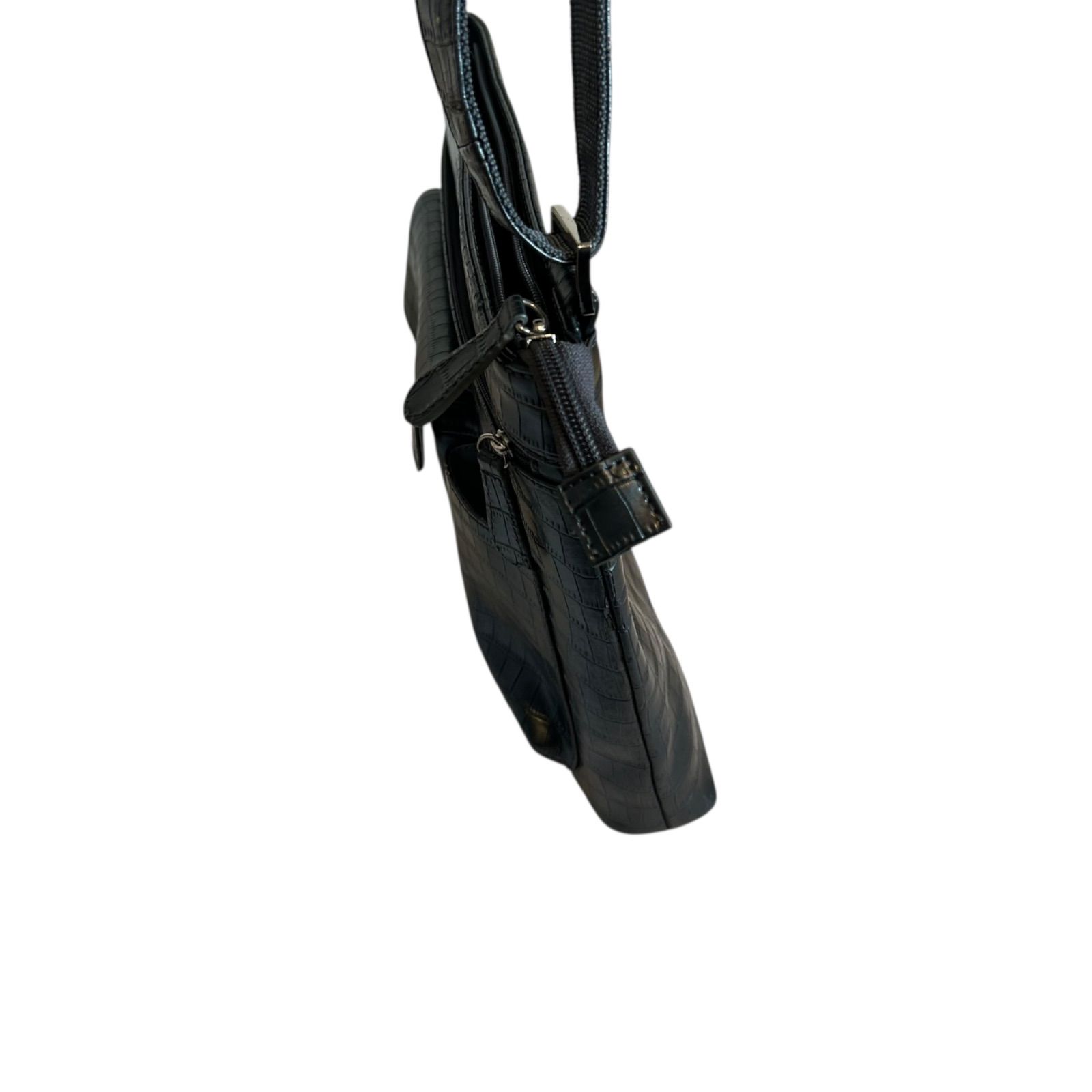 Z1606 HAMANO 傳濱野 ハマノ ショルダーバッグ クロコダイル グレー