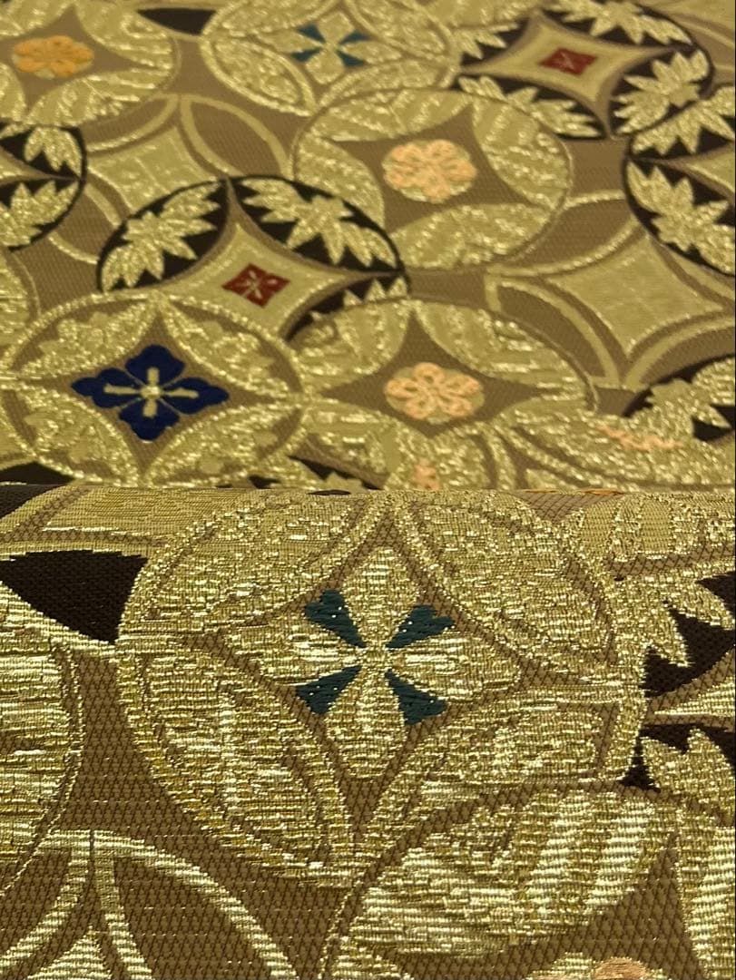 金華山 輪奈織 袋帯 七宝 正絹 六通 D143 - メルカリ