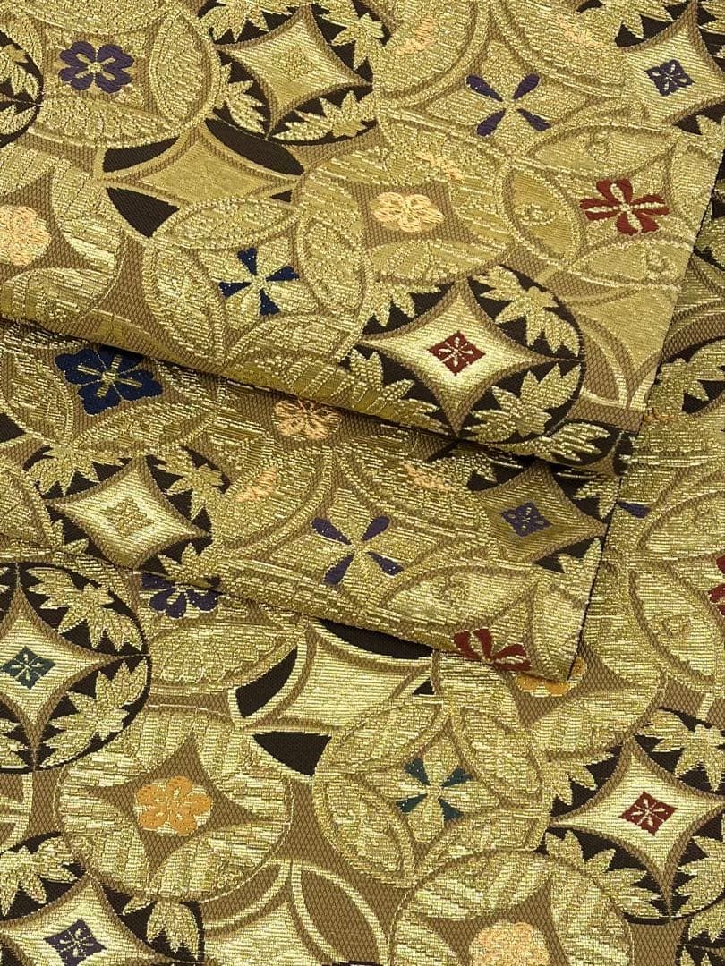 金華山 輪奈織 袋帯 大華紋 鳳凰 鳥 金糸 正絹 金華山 輪奈織 袋帯 大華紋 鳳凰 鳥 金糸 正絹