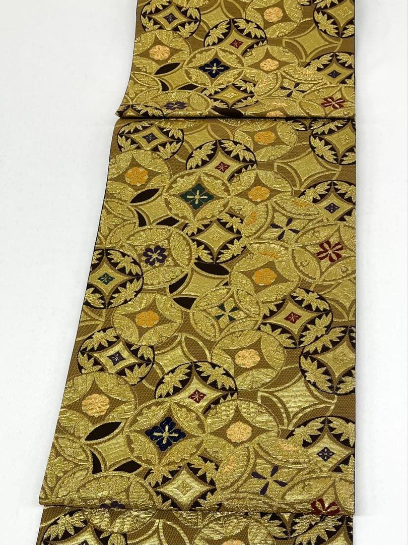 金華山 輪奈織 袋帯 大華紋 鳳凰 鳥 金糸 正絹 金華山 輪奈織 袋帯 大華紋 鳳凰 鳥 金糸 正絹