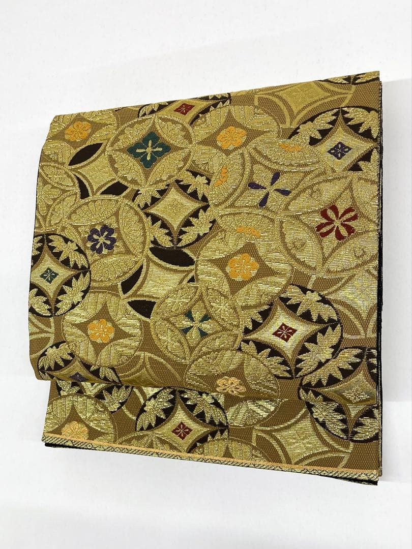 金華山 輪奈織 袋帯 七宝 正絹 六通 D143 - メルカリ