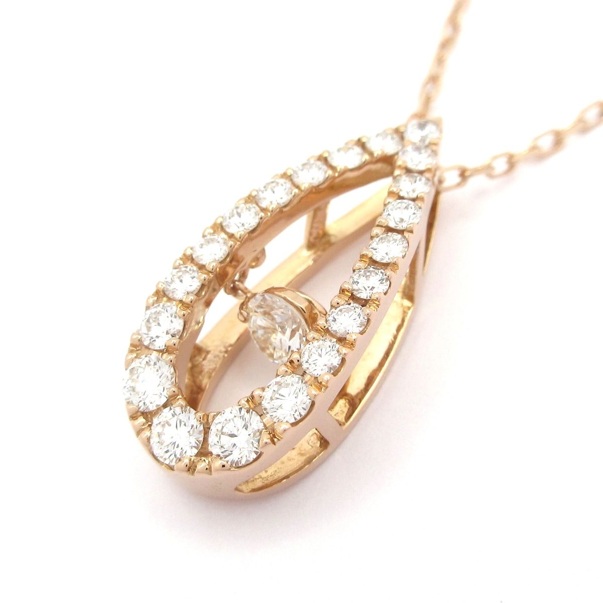 mikimoto ミキモト ネックレス トレモロ K18PG×ダイヤモンド 0.53ct パヴェダイヤ